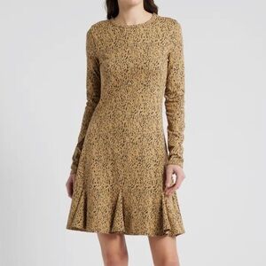 Nation LTD Lyla Long Sleeve Cheetah print Dress